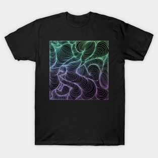 Psychedelic Cool Colors Line Design T-Shirt